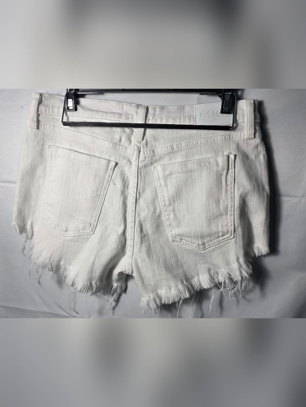Pistola White Distressed Denim Cutoff Shorts  28 Or Women's 6 Designer Preppy - Picture 4 of 7